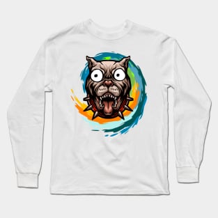 Funny Bulldog with Huge Bulging Eyes in a Spiral Long Sleeve T-Shirt